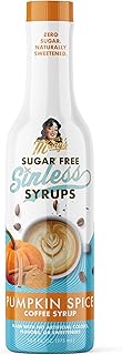 Sugar Free Pumpkin Spice Coffee Syrup - Stevia Based, No Sugar Alcohols or Sucralose, No Artificial Sweeteners, Natural Ingredients, Coffee Tea Cocoa Dessert, Keto Friendly, 1 Pack