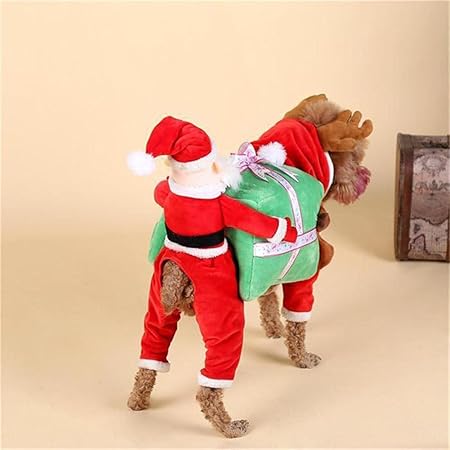 Nacoco Hundekostum Geschenkbox Mit Weihnachtsmann Haustier Kostum Lustige Weihnachtsparty Festival Urlaub Outfit Grosse L Amazon De Haustier