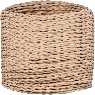 Helunsi 32.8ft Twisted Cloth Covered Wire - 18/2 Electrical Lamp Cord, 18 Gauge 2-Conductor Fabric Cord for DIY Projects (Beige)