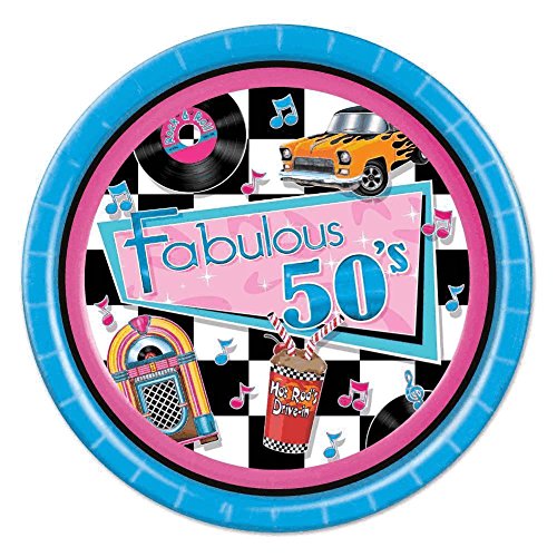 Beistle Fabulous 50's Plates Pack of 3