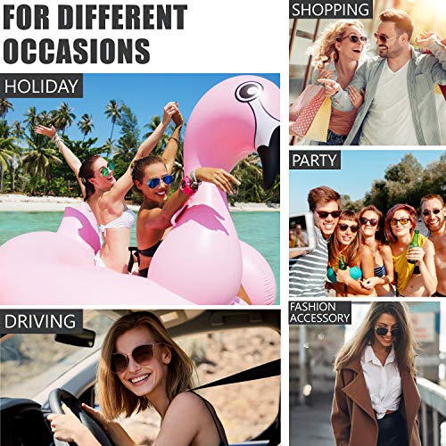 Image of The Fresh Classic Aviator Sunglasses for Men Women, Metal Frame Mirror Lens, Pilot Style, Includes Cleaning Cloth, Pouch