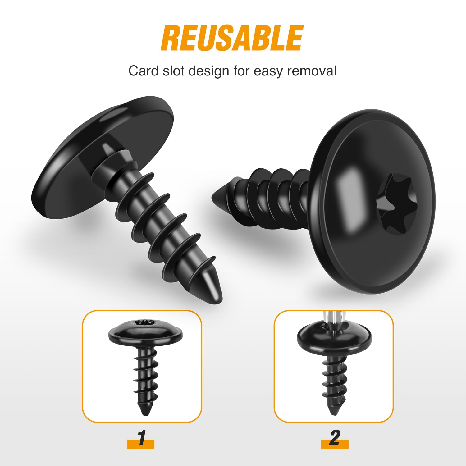GOOACC 170Pcs Universal Push-Type Retainer Kit - 17 Sizes, Fits Audi Volkswagen BMW - Truss Head Tapping Screws, Nylon Material, Automotive Repair