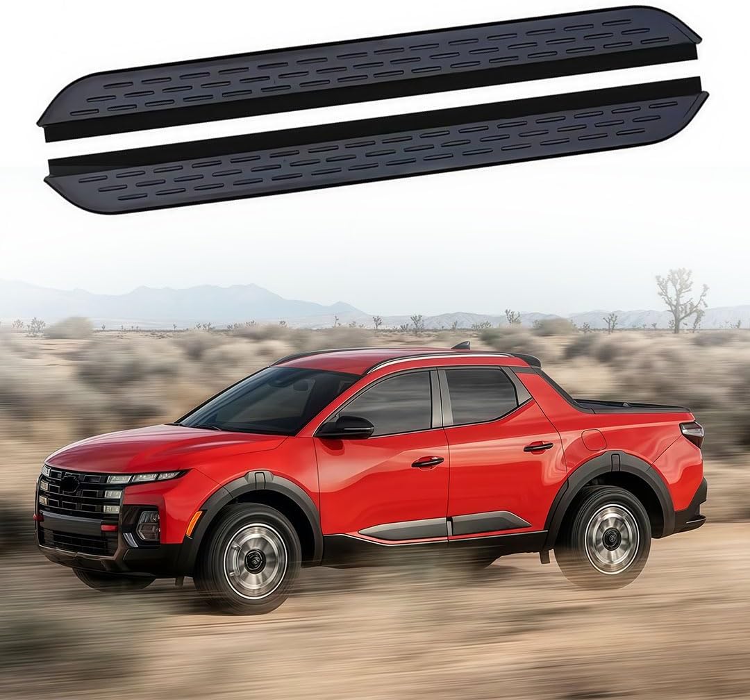 2Pcs Black Running Boards Side Step Pedal Fits for Hyundai Santa Cruz 2022 2023 2024 2025 2026 Fixed Foot Step Pedal Rail Board Stair