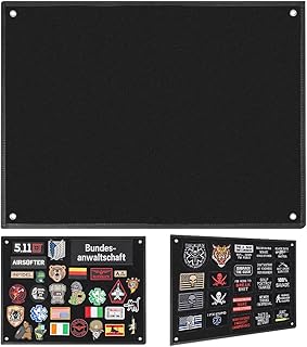 60 X 45CM Patches Klett,Kletttafel Patch-Display Tafel, Klett Patch Board,Haken & Schlaufe,Mit Ösen, Faltbar für Aufklebern, Stempeln, Abzeichen