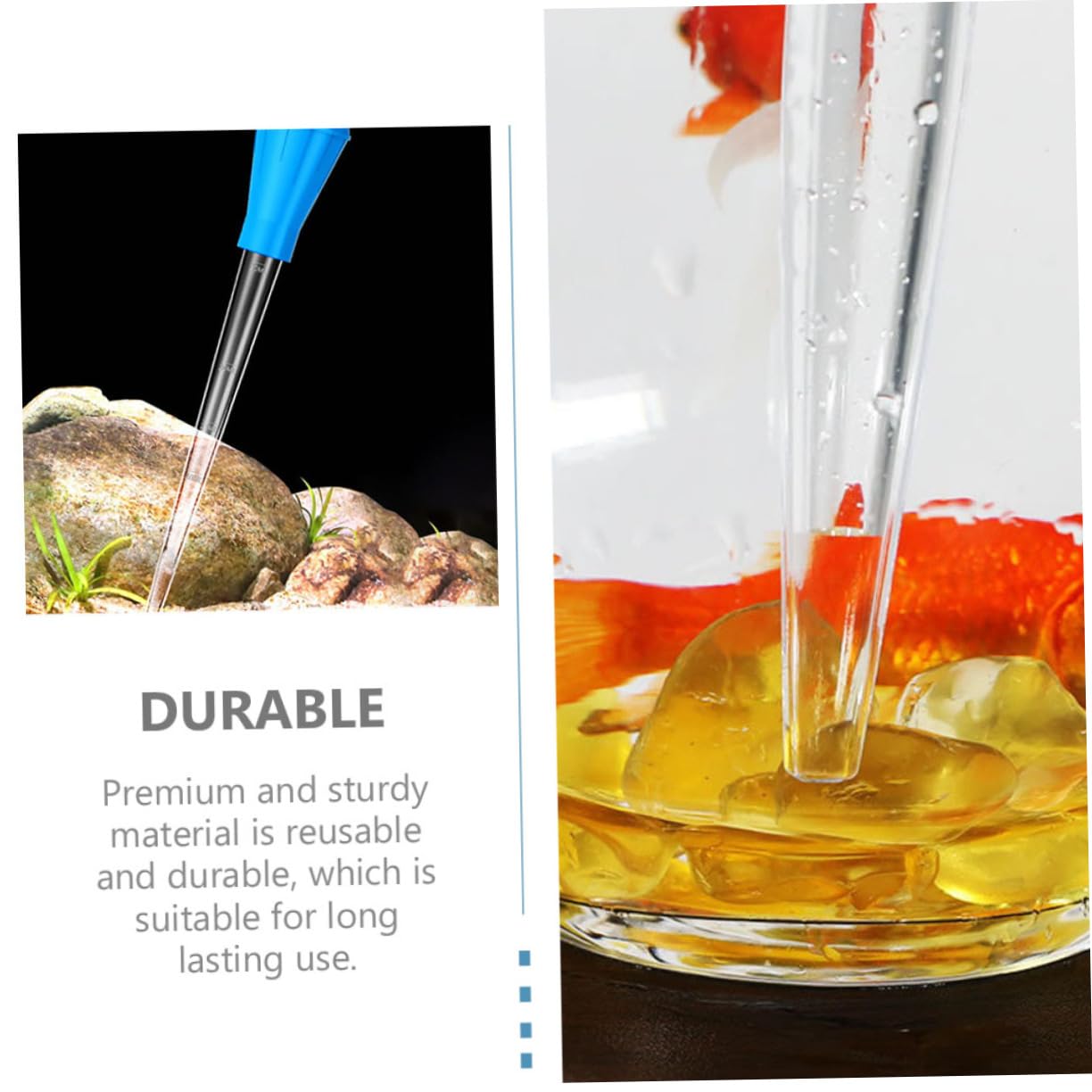 FONDOTIN 3Pcs Convenient Aquarium Dropper Durable Fish Tank Waste with Scale for Easy Feces and Debris Cleaning for Gravel Maintenance