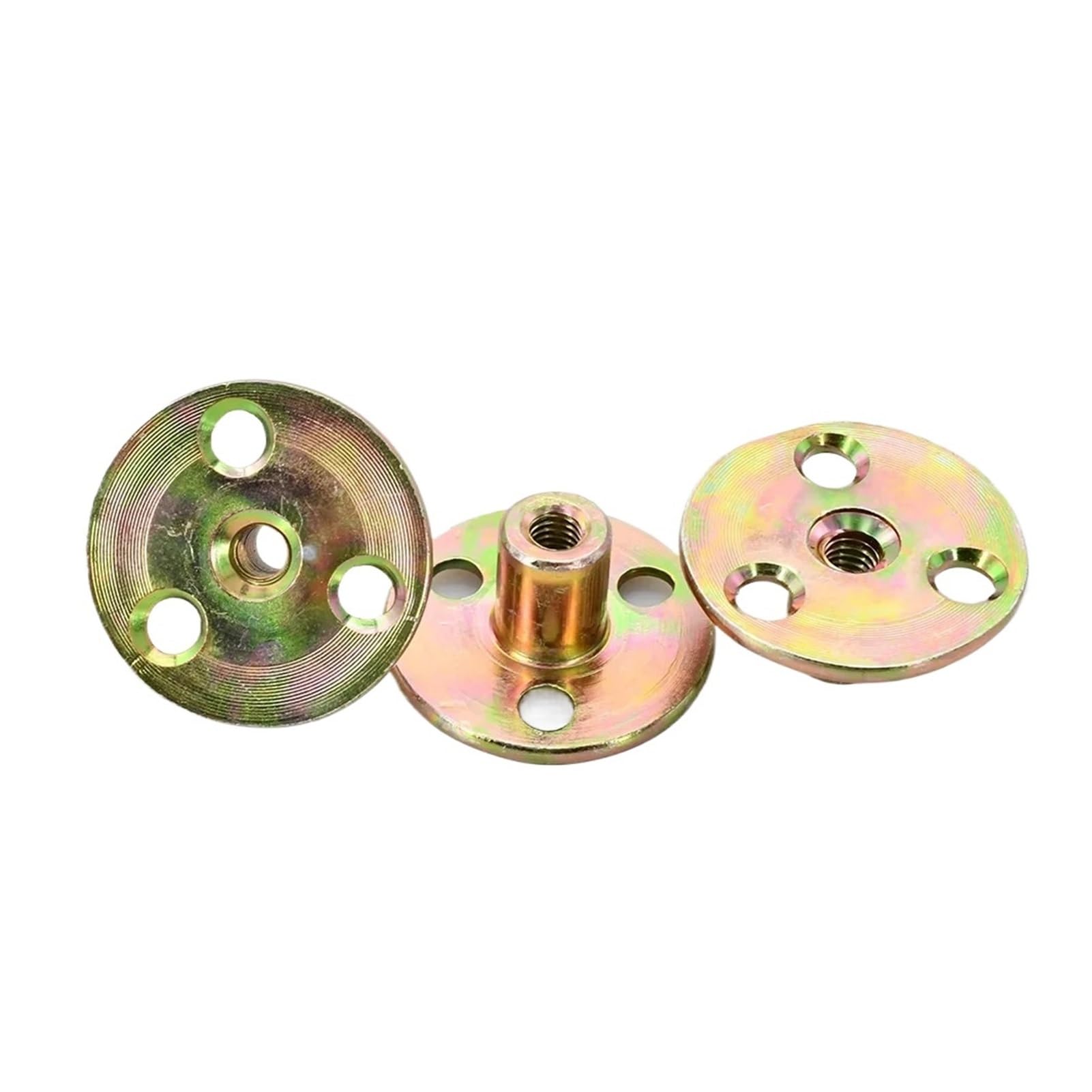 Dado flangiato Dado a piastra in ferro Dadi flangiati a tre fori M6 M8 M10 Filettatura di accoppiamento Blocco di fissaggio for mobili Divano Fissaggio for accessori for mobili Dadi a T(30pcs,M6)