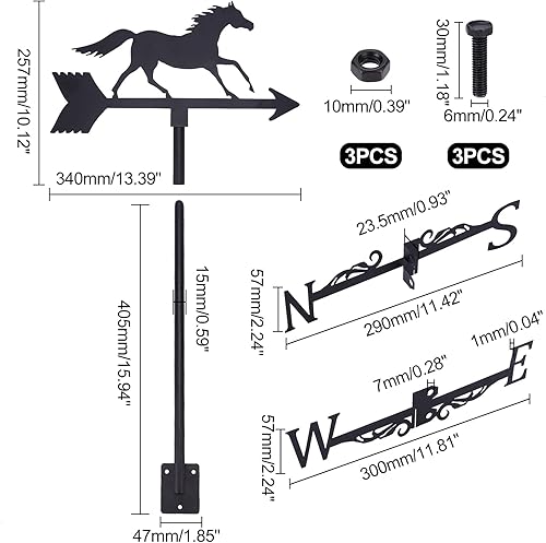 Miniatura 10 de SUPERDANT Adorno de cuervo de veleta de viento, veleta de viento de metal para decoración de jardín, granja, decoración de jardín, herramienta de