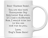 Vista 32 de Andaz Press Taza de café personalizada divertida con texto en inglés "Dog Mom", regalo de broma para la mejor mamá de perro cocker spaniel, muerde