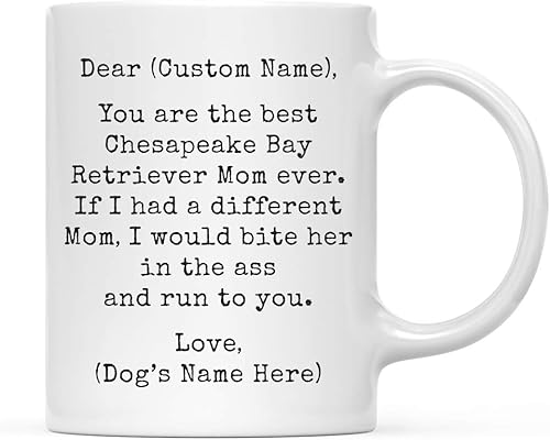 Miniatura 32 de Andaz Press Taza de café personalizada divertida con texto en inglés "Dog Mom", regalo de broma para la mejor mamá de perro cocker spaniel, muerde