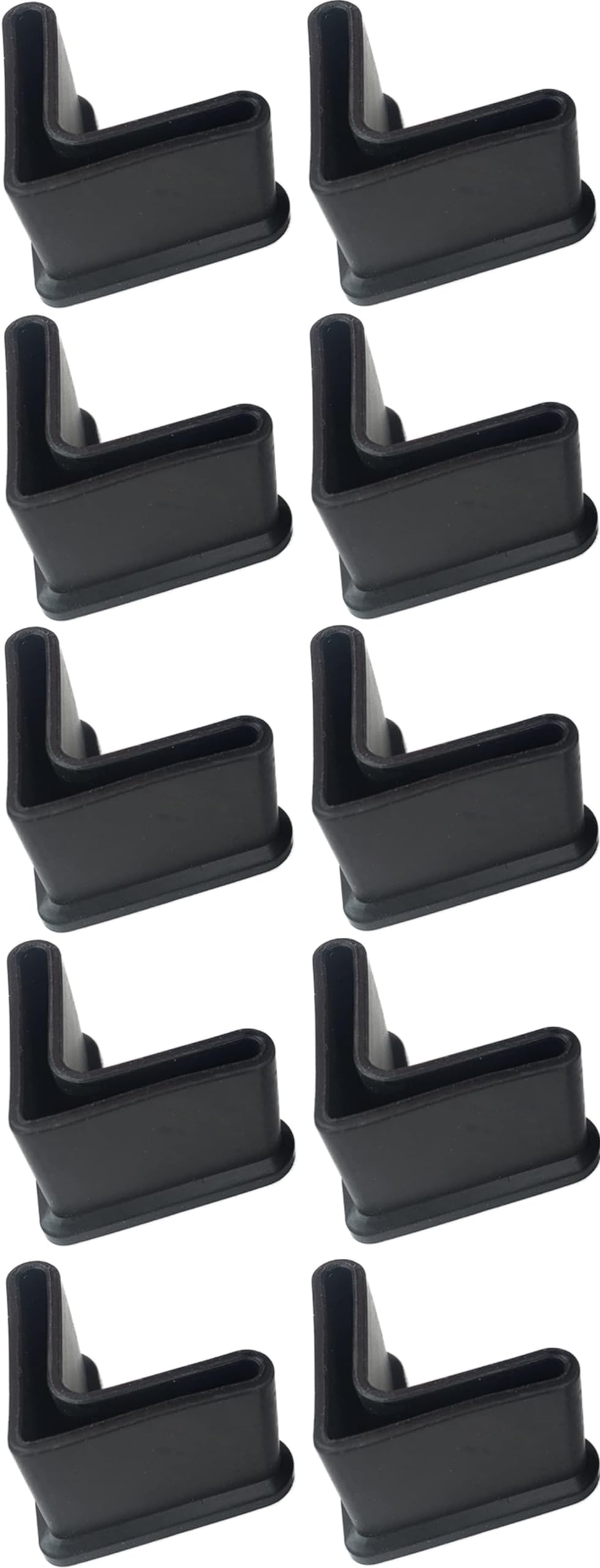 cyclingcolors 10 x Plastic Feet Corner L-Profile Foot Shelf End Caps for Furniture Legs 50 x 50 mm 50 mm