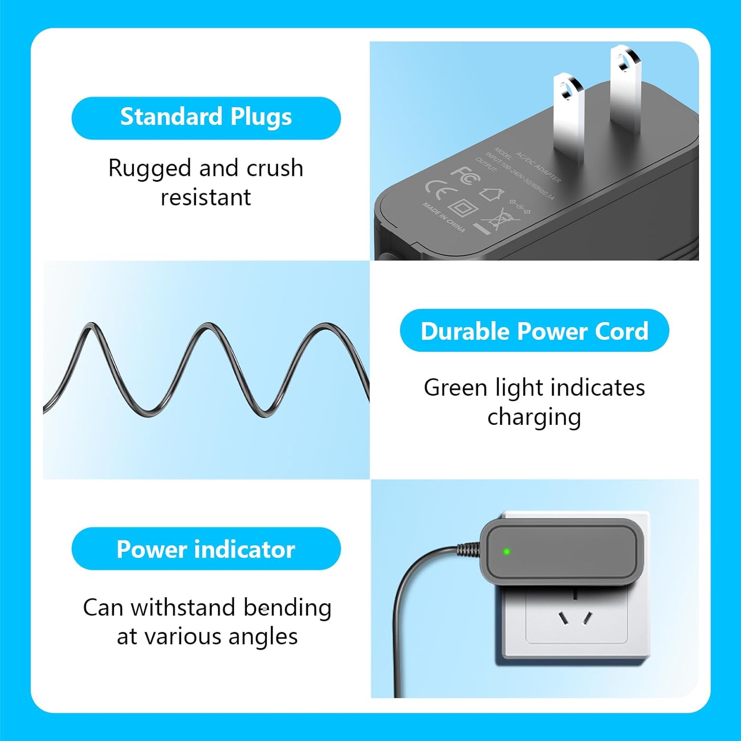 Charger for WYBOT Robotic Pool Cleaner Compatible with WYBOT C2 Vision A and C2 B Cordless Robotic Pool Vacuum Adapter Power Cord