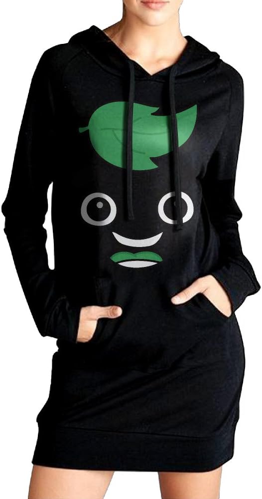Womens Guava Juice Hoodie Black Long Sleeve Sweatshirt Dress With Pocket X-Large