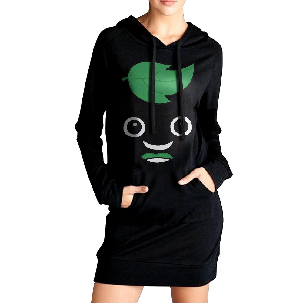 Womens Guava Juice Hoodie Black Long Sleeve Sweatshirt Dress With Pocket X-Large