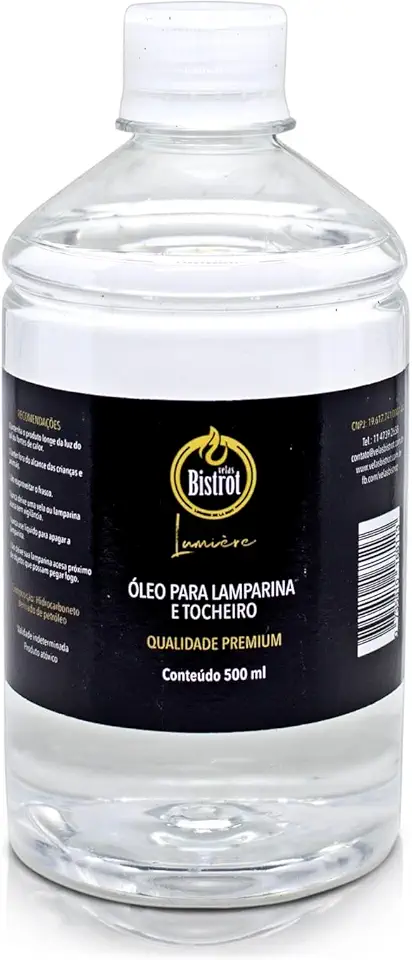 Fluido Para Tocheiros E Lamparinas 500Ml Puro Sem Aroma