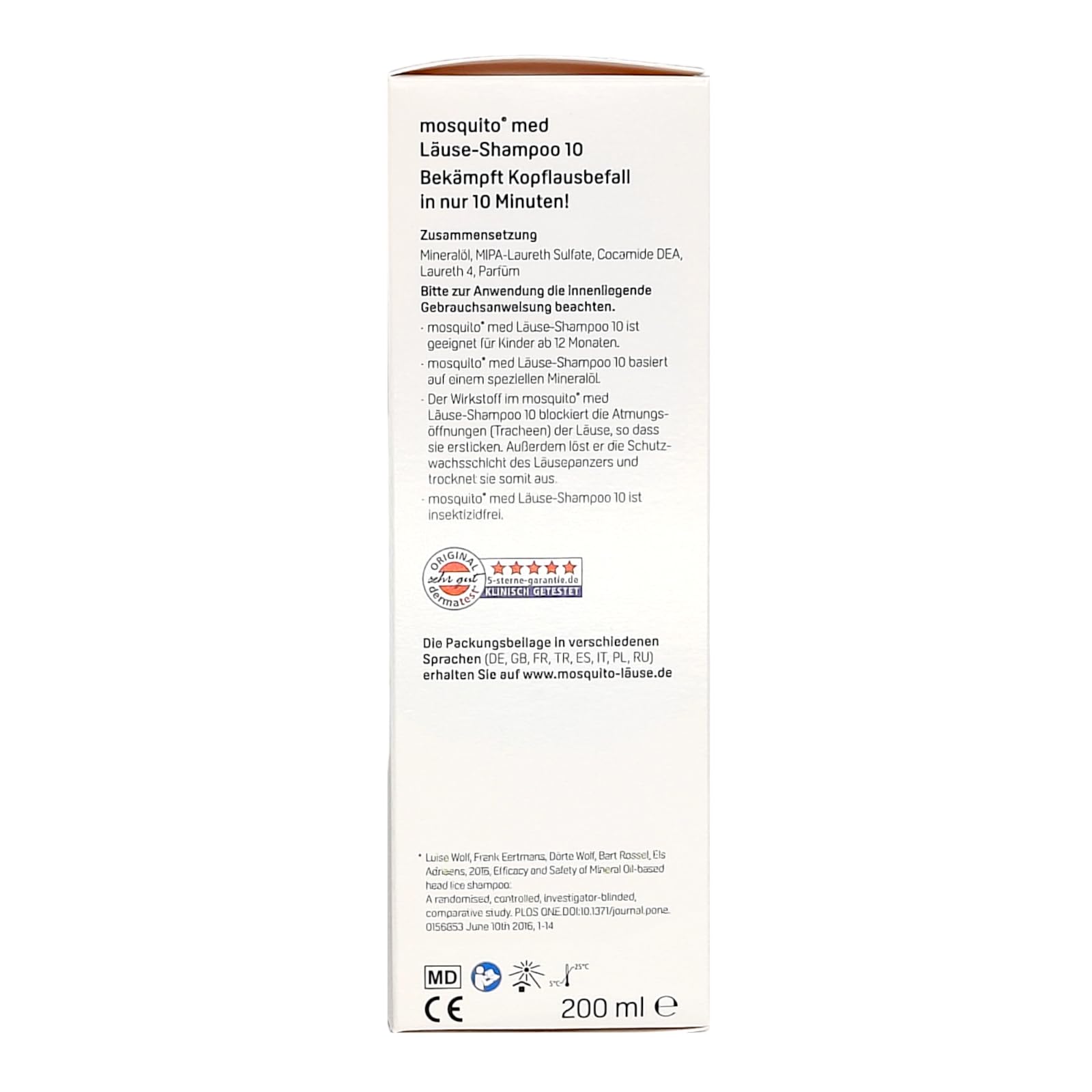 Mosquito med Läuse Shampoo 10, 3x 200 ml I Bekämpft Kopfläuse und Nissen I praktische Anwendung I Läusemittel I Familiengröße I Spar-Set plus Pharma Perle give-away (3x 200 ml)