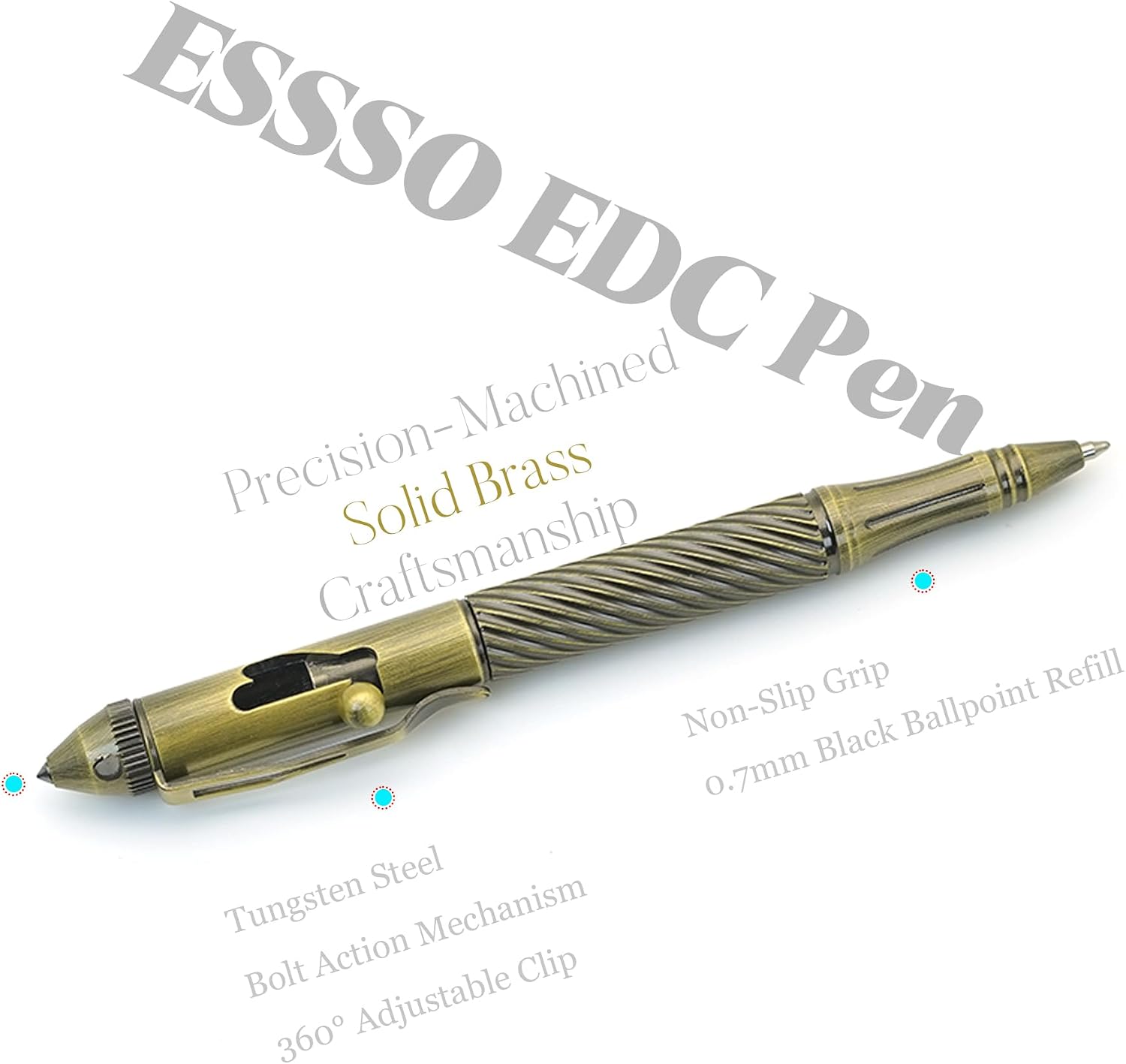 Bolt Action Pen, CNC Machined Metal EDC Pen with Pocket Clip (BR-ATQ) image 3