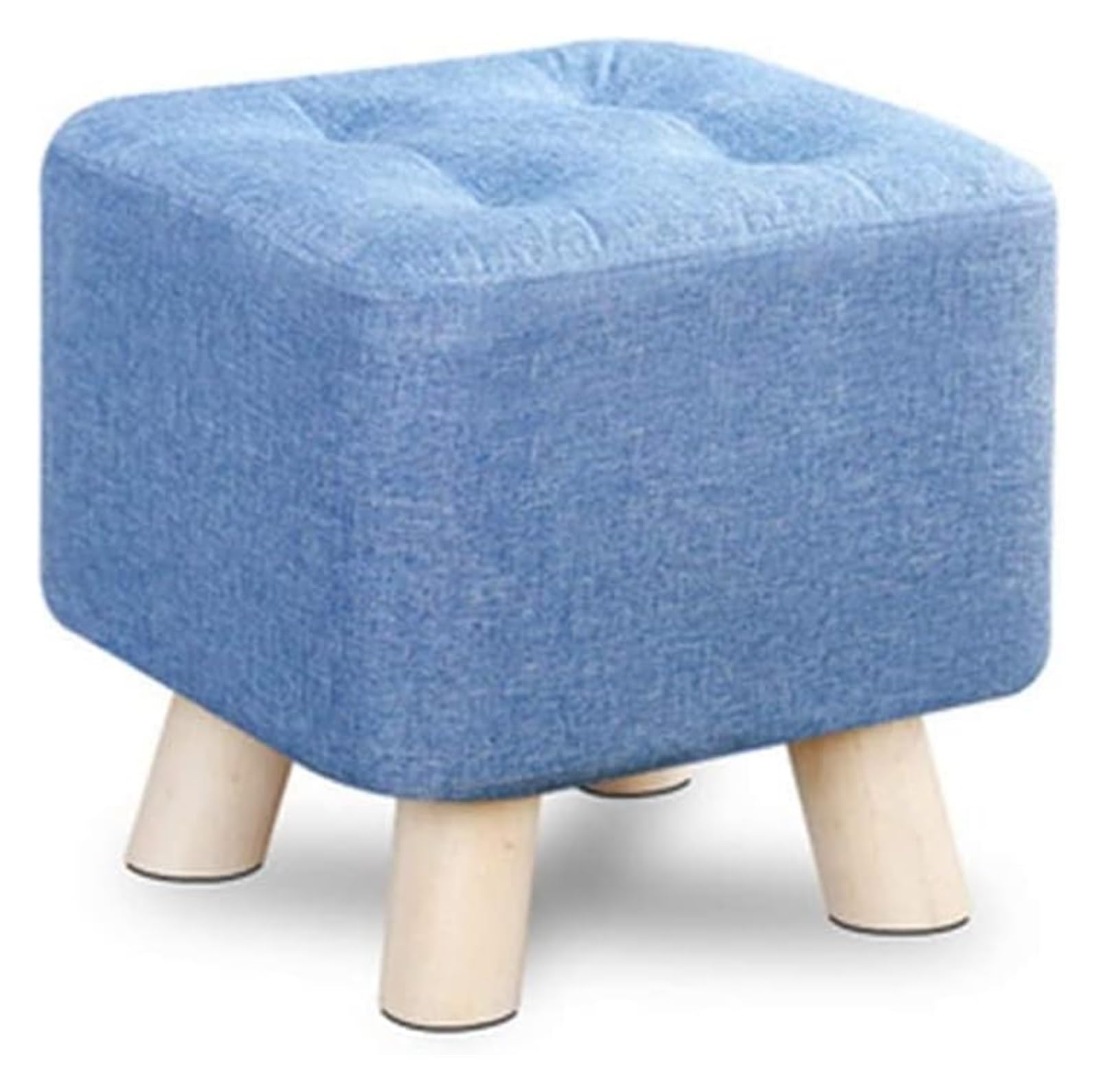 Tabouret à langer bas en bois massif et ottoman doux pour sublimer la décoration du salon