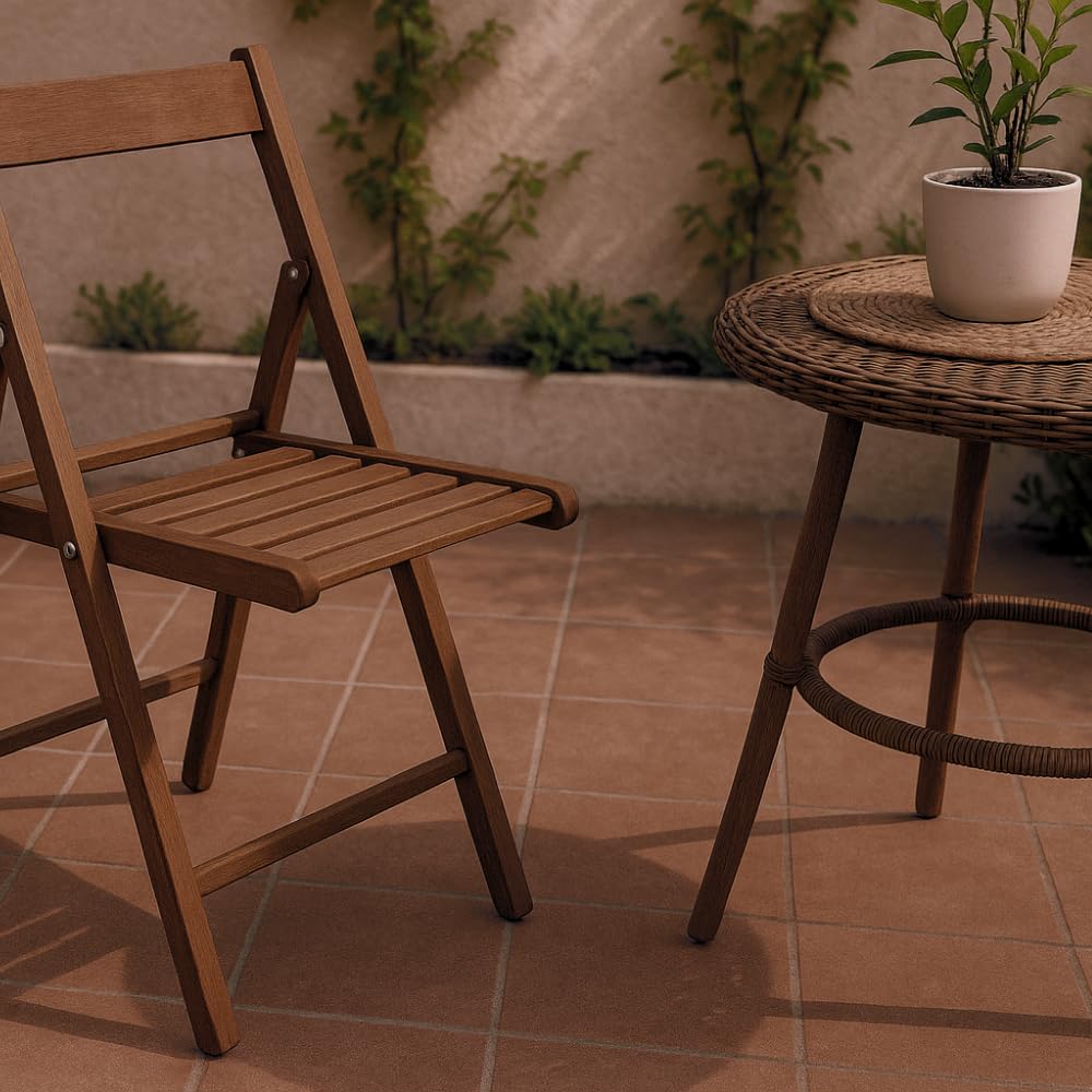 Sedie Pieghevoli in Legno di Faggio Noce 42x40x78 cm PALUPLUS 0702C