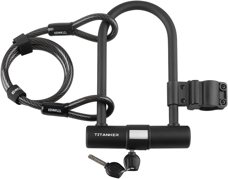 Titanker U Lock Bike Lock, Heavy Duty Keys Bike U Shackle