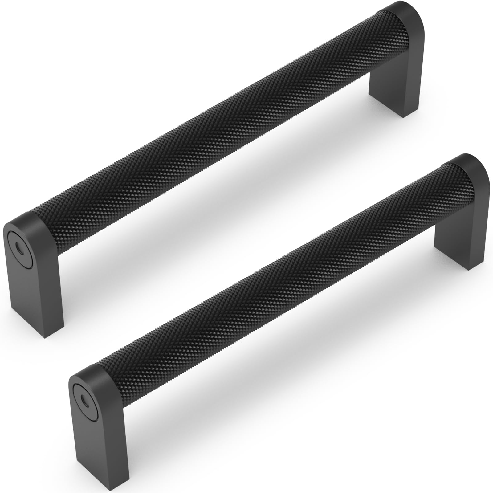 Photo 1 of KOMOTIA 10 Pack Matte Black Cabinet Pulls knurled 5 Inch Hole Centers Kitchen Cabinet Handles Black Drawer Pulls Dresser Handles