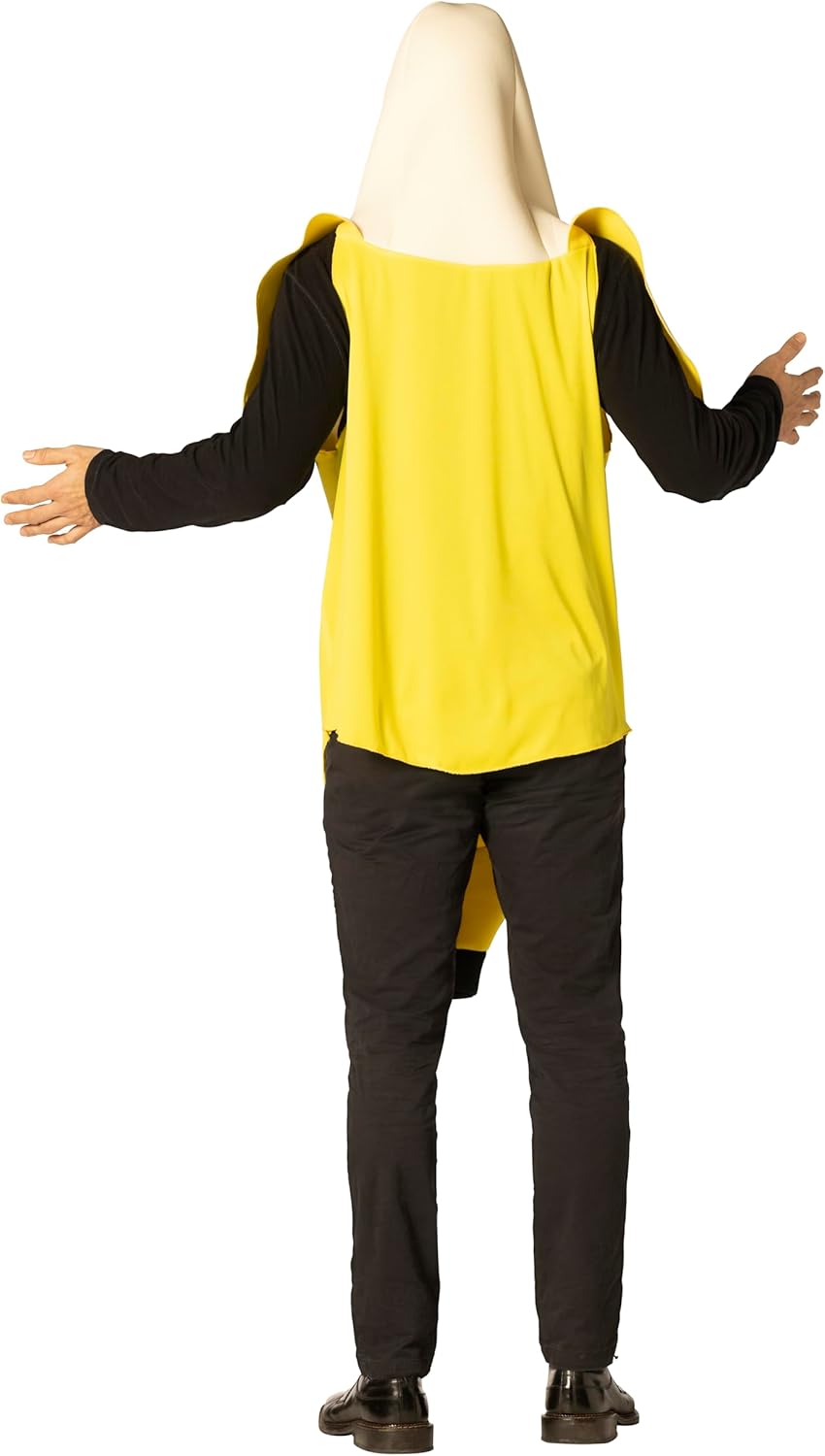 Peeled Banana Halloween Costume, Yellow, Women and Men, Unisex Adult One Size