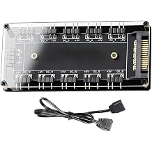 ARGB Control Hub, PC Fan Adapter, 10 Way Lighting Effects, Case Illumination Manager, Chassis Accessory, Easy Installation, Fan Speed Control, Customization Device