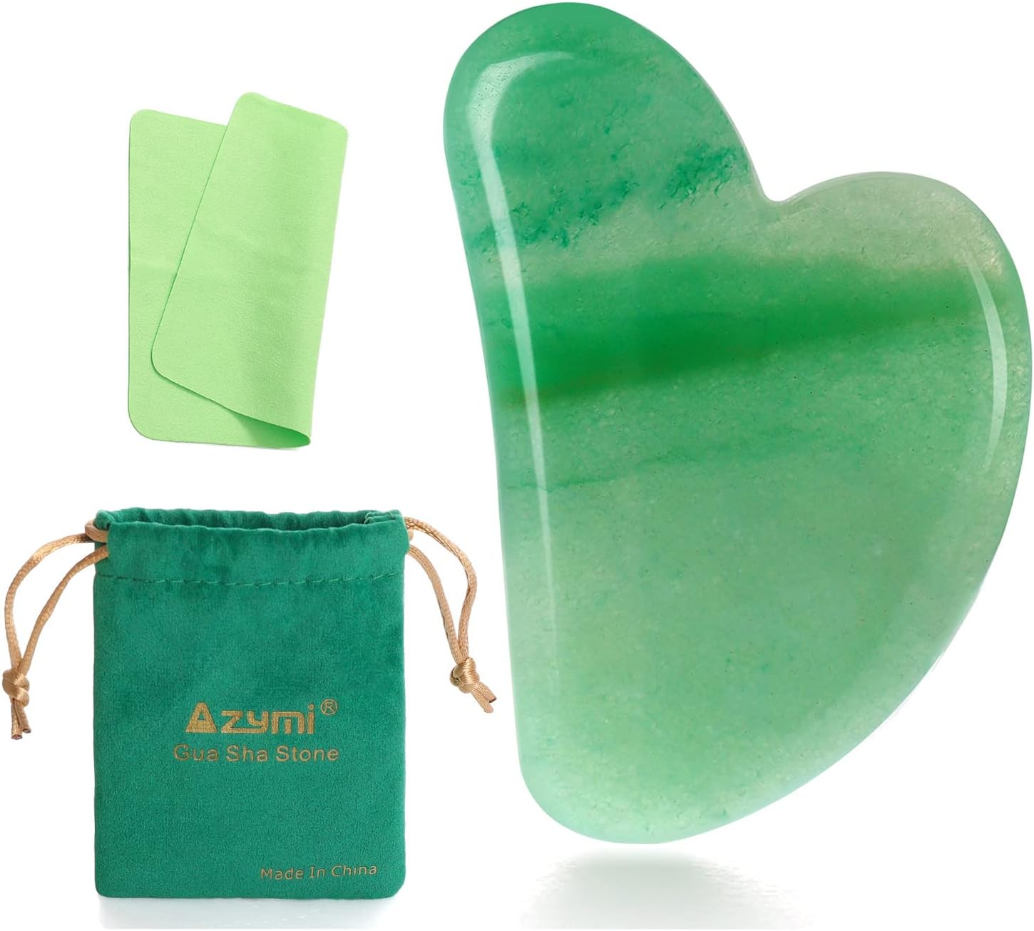 Gua Sha Facial Tool, Azymi Jade GuaSha Stone Jawline Muscle Sculptor