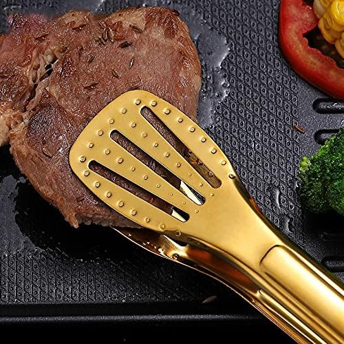 Cooking Tongs Tongs,Non-Slip Stainless Steel Food Meat Salad Bread Serving For Barbecue Kitchen Accessories Cooking Utensils(Pink)