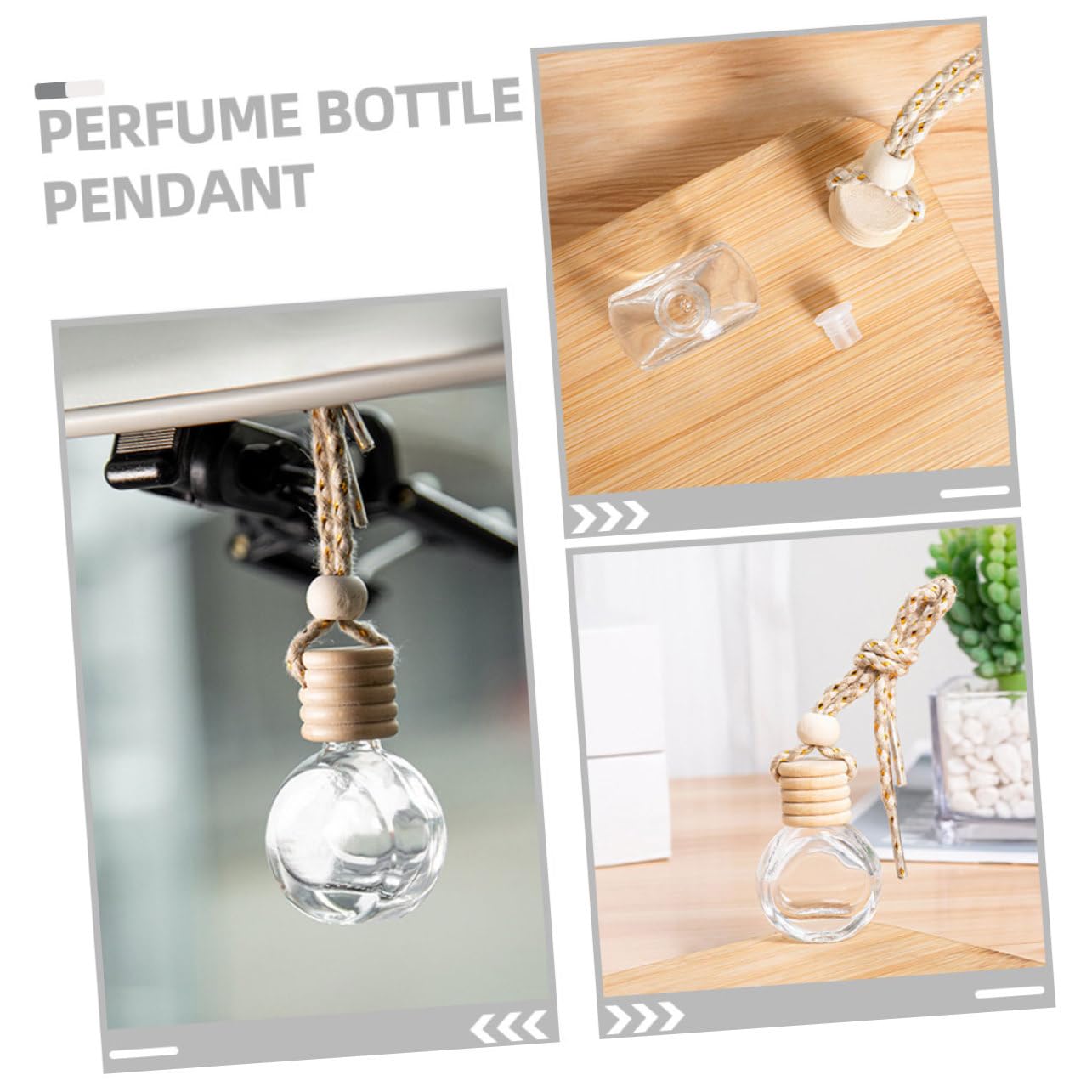PartyKindom 50pezzi Bottiglie Di Trasparenti Per Profumo Da Appendere Auto Diffusore Aria Ricaricabile Per Aromi Elegante e Decorativo Per Interni Auto