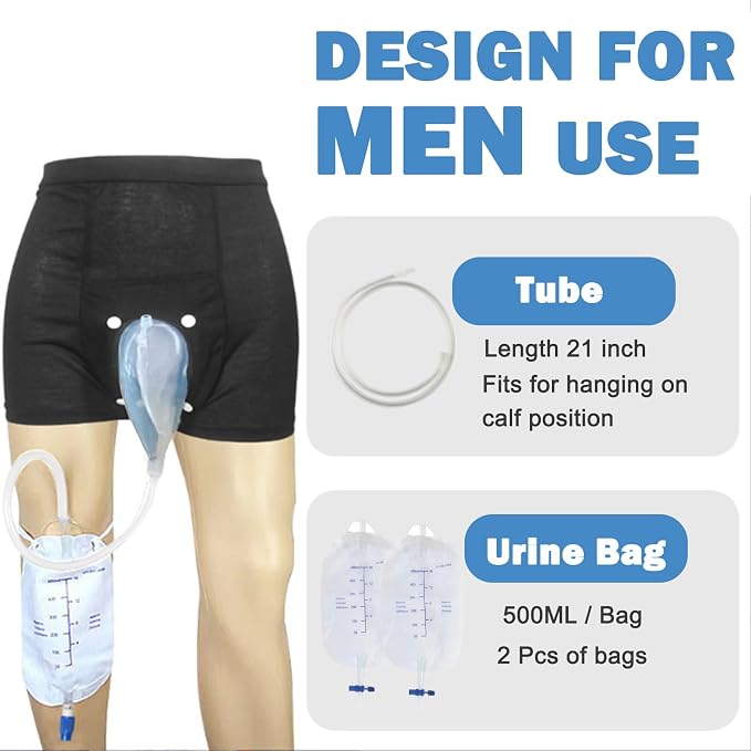 Bolsa urinaria masculina 500ml para incontinencia miniatura 3