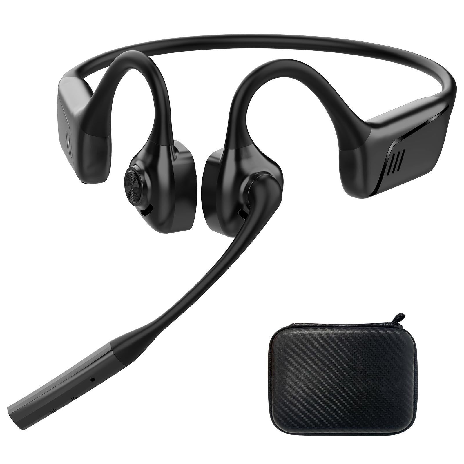 black wireless aptx-ll headsets for truck drivers with noise-canceling mic
