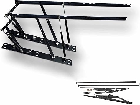2 Pcs Balance Bed Gas Spring, 1510mm Bed Box Gas Shock Strut Spring, Heavy Duty Bed Lift Mechanism, Folding Hydraulic Bed Lift Up Spring Hinges, Sofa Bed Spring Lifter Pneumatic RodApplicable to 1.2m