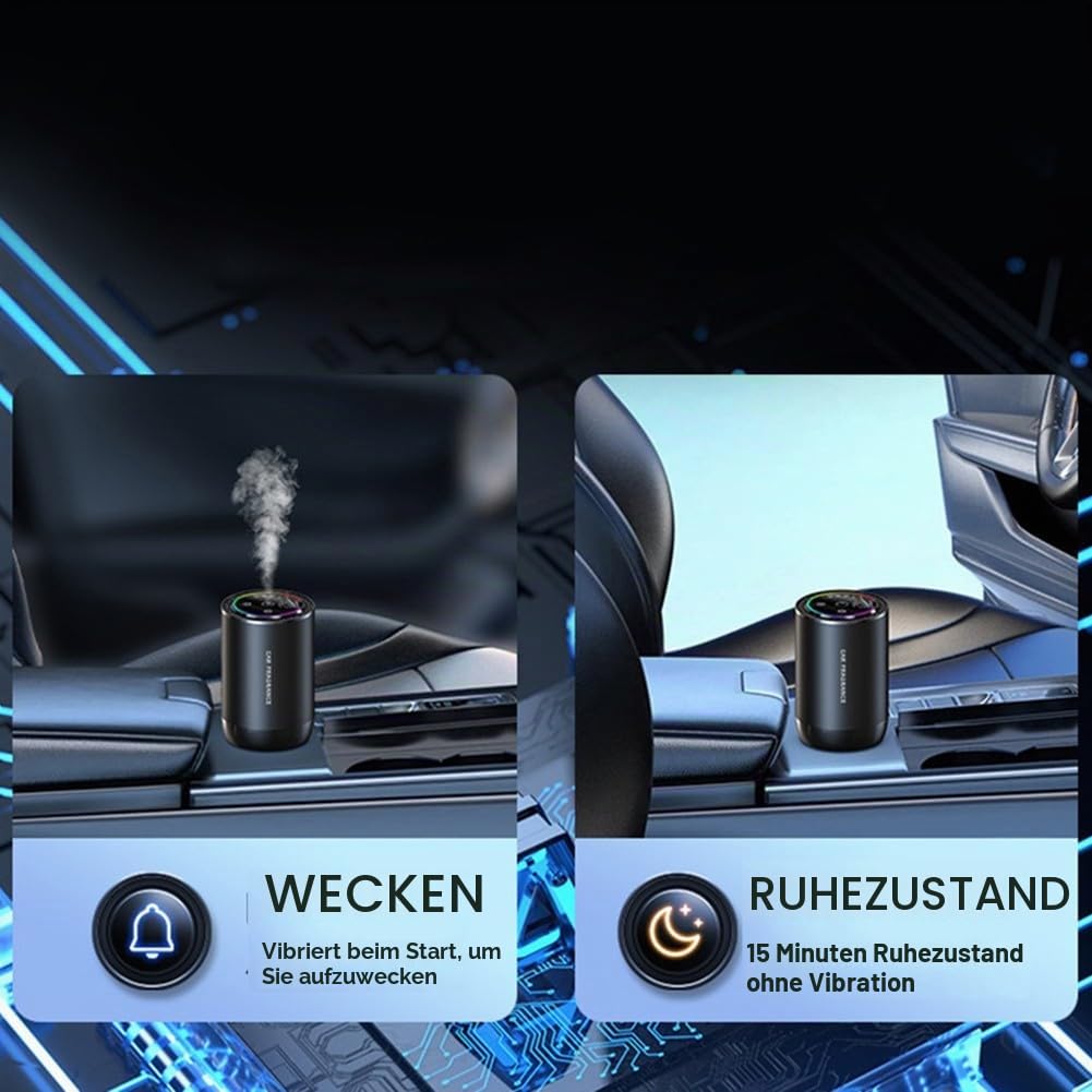 Auto-Lufterfrischer-Diffusor mit Licht, für Smart-Auto für Aroma-Diffusor mit 50 ml Parfüm, Auto für Aroma-Öl-Diffusor, Luftbefeuchter passend für Home Office (Drachen)