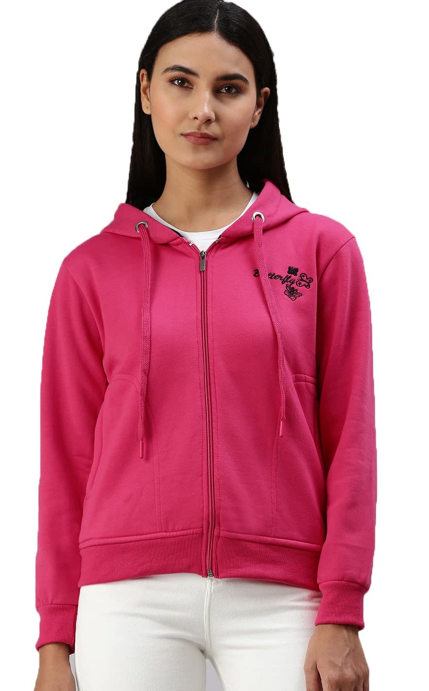 adbucks Women's Cotton Hooded Loose Fit Sweatshirt Pink-picture-44