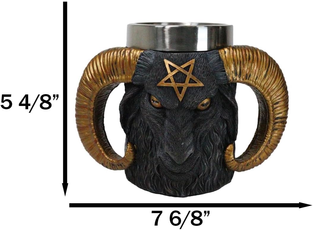 Ebros Gift Wicca Occult Sigil Of Baphomet Pentagram Ram Horned Sabbatic Goat Mug 13oz Coffee Tea Drink Cup Mugs
