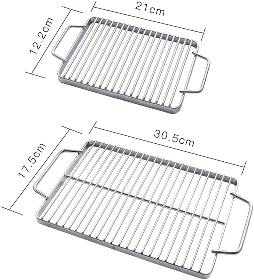 Steaming rack, stainless steel barbecue net, grilled fish barbecue net, multi-function bread dryer cooling frame-Small 8.3 4.8 0.5 inch