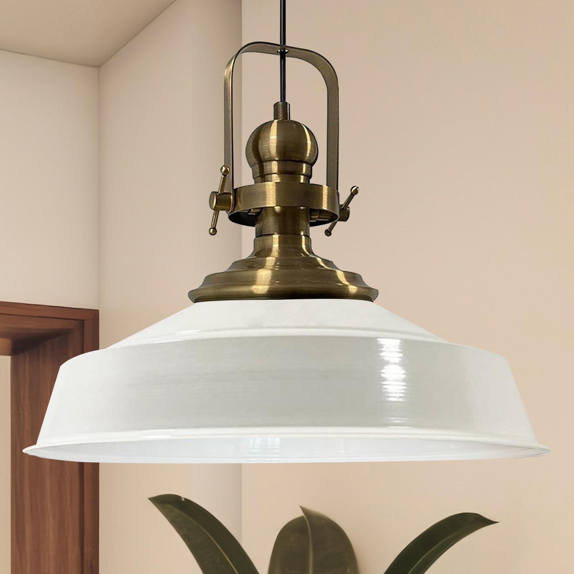Bamyum Asletl Pendant Light - Vintage Metal, 41 cm, Industrial, Kitchen & Dining, White, E27 — image 1
