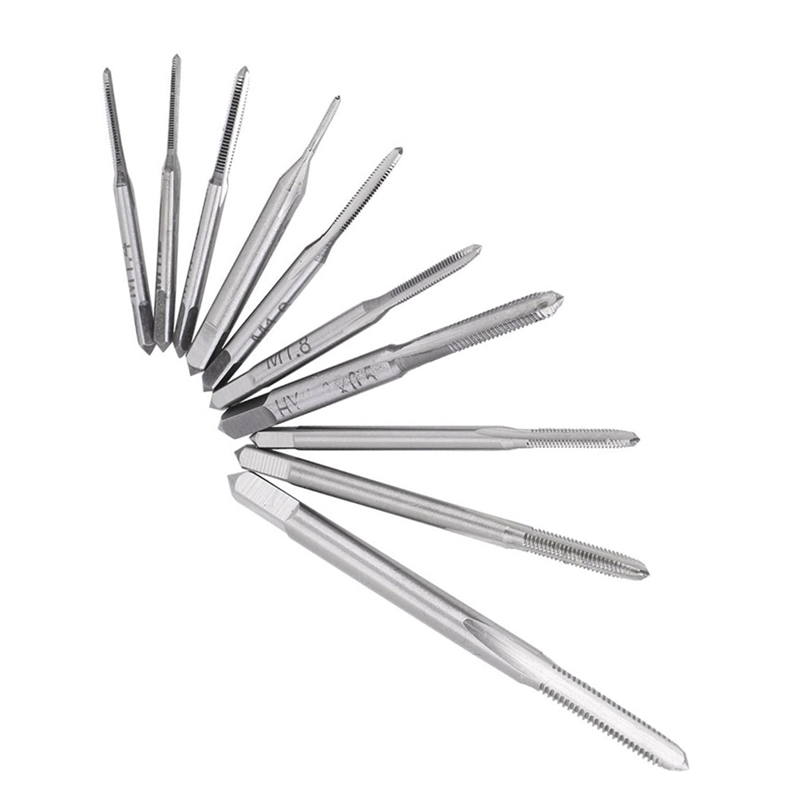 Machine Hand Tap Thread Wire Tapping Threading Taps High Speed Steel Durable Heat Smooth Tapping Experience for Machining Nuts and Common Threads 10pcs M1 to M3.5