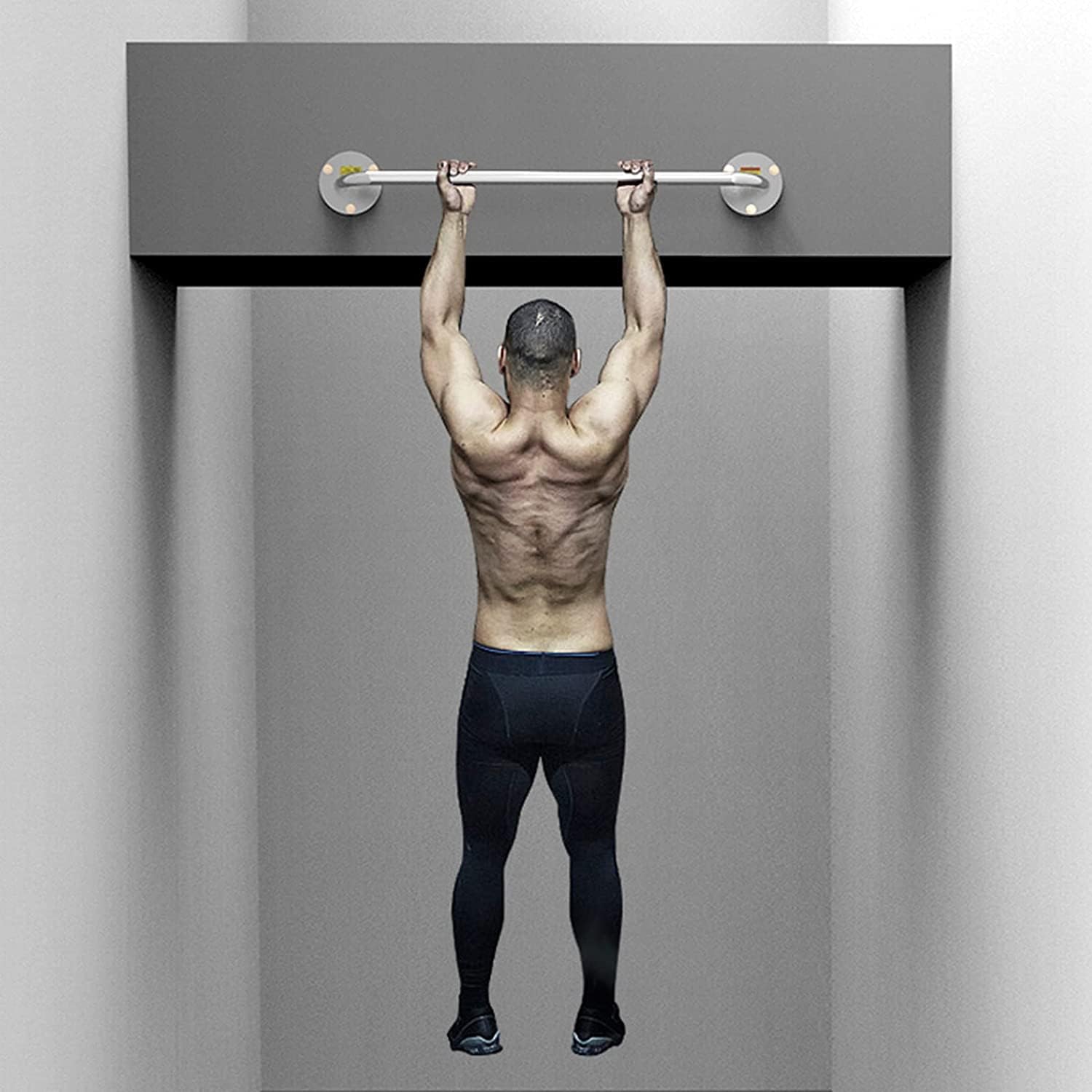 Strength Training Pull Up Bar 100 cm Wall Mounted Pull Up Bar,Multifunction Pull Up Station,Multi Grip Chin Up Bar,Steel Dip Bars,Pull Up Bar Doorway,Strength Training Equipment Home Gym Pull-up Bar D