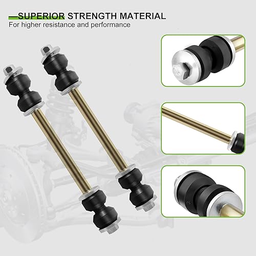 Miniatura 5 de SCITOO Kit de suspensión de 6 piezas, 2 eslabones de barra estabilizadora, 2 extremos exteriores de barra de acoplamiento interiores para Cadillac