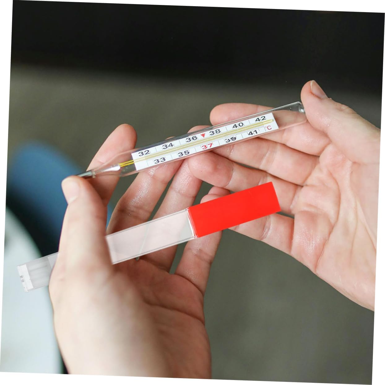 12 Pack Plastic Thermometer Protection Tubes for Glass Storage