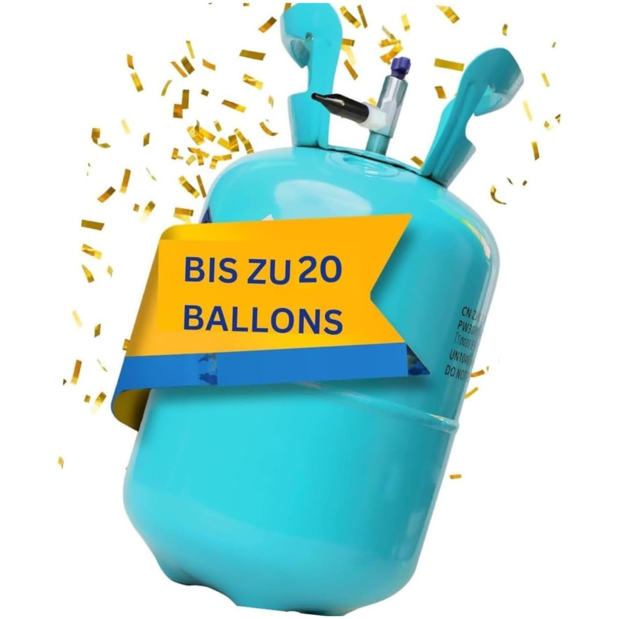 Ballongas [für 20 Luftballons]– Helium Balloon Gas für bis zu [20 Luftballons] – Ballongas - Helium Gasflasche klein inkl. STAHLMANN ® Informationsblatt
