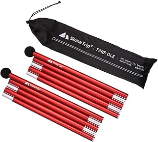 Varas de suporte para tendas de alumínio para tenda de alumínio dobrável Abrigo de praia Varas de lona para toldo Varas de substituição Acessórios para acampamento e caminhada Tenda de mochila Poste de toldo,Pólo da Tenda,Pólos de tenda,Varas de suporte do dossel,Poste Dobrável Red