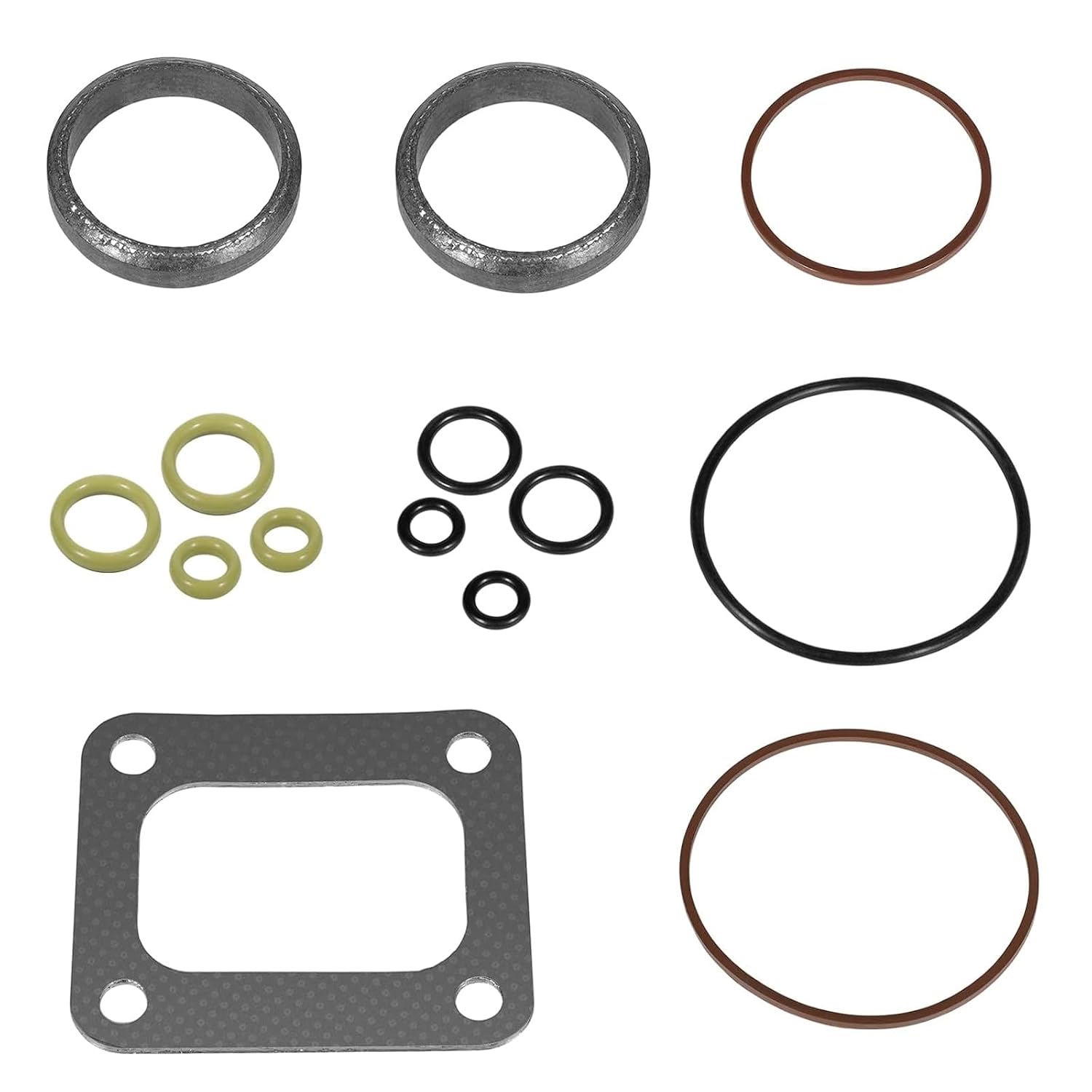 72468 Turbo Mounting Gasket Set & 7.3L Turbo Pedestal Yellow O-Ring Seal Gaskets F4TZ-6N653-A F4TZ-6N653-B Fit for Ford 1994-2003 7.3L Powerstroke Diesel