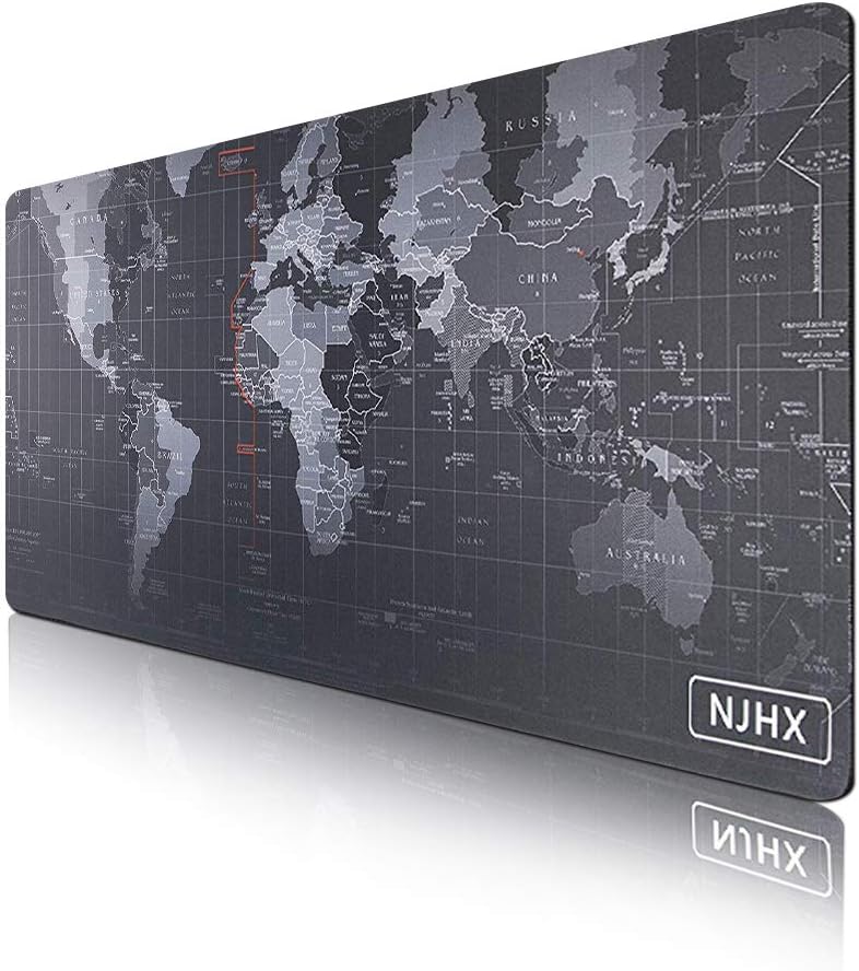 Large Map Mouse Pad- Extended Gaming Mousepad with Non-Slip Rubber Base and Waterproof Surface