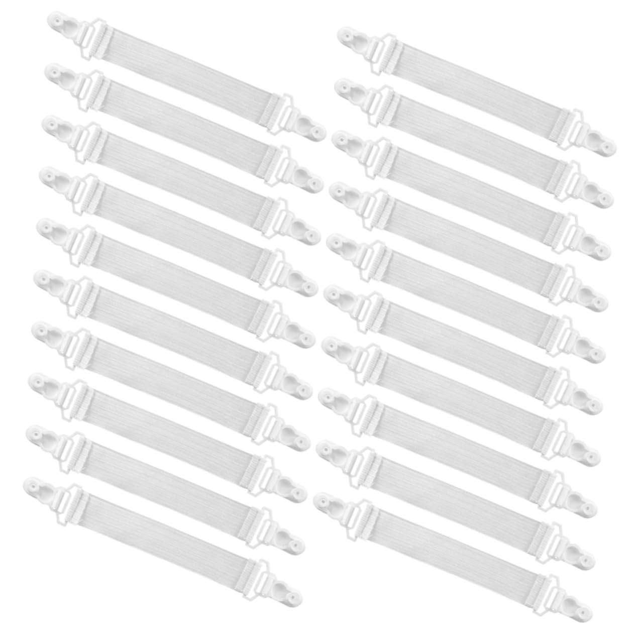 Cabilock 5 Sätze Bettlaken-Clip Spannbettlaken Halter Spannbetttuch Halter Spannbettlakenhalter Verstauen Einstellbar Bettlakenklammern/-Riemen Bett-hosenträger Plastik Weiß 20 Stück * 5