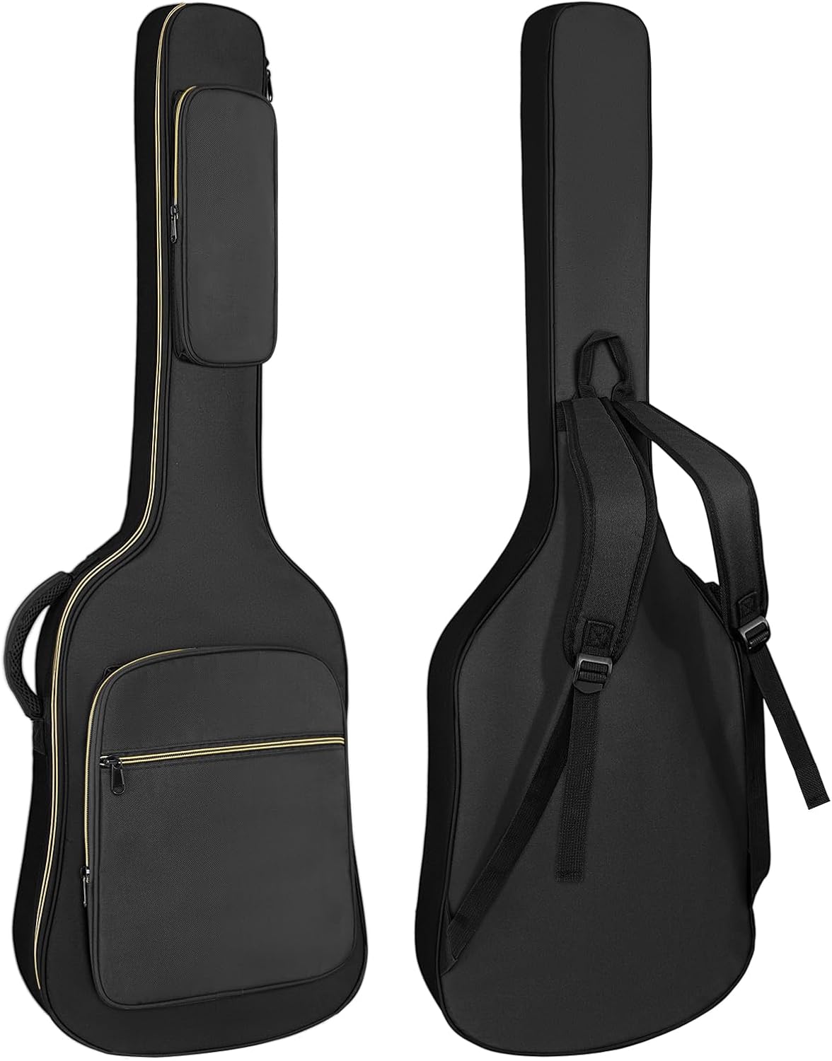 LETSROCK Bass Guitar Case, Bass Guitar Gig Bag 0.35 Inch waterproof Thick Padding Backpack Soft Electric Bass Guitar Bag Dual Adjustable Shoulder Strap Pocket & Back Hanger Loop Black