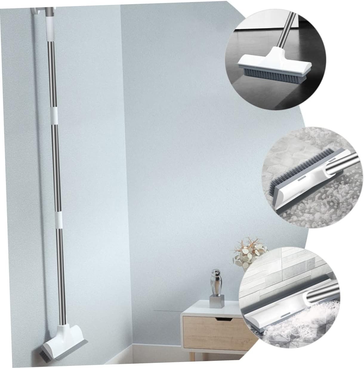 Luxshiny Long Handle Floor Brush Shower Floor Scrubber Bathroom Cleaning Brush for Tiles