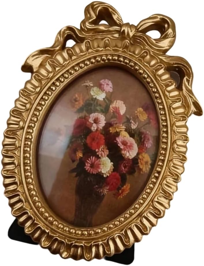 Elegant Resin Bowknot Golden Photo Frame for Wall Hanging Or Tabletop Decors