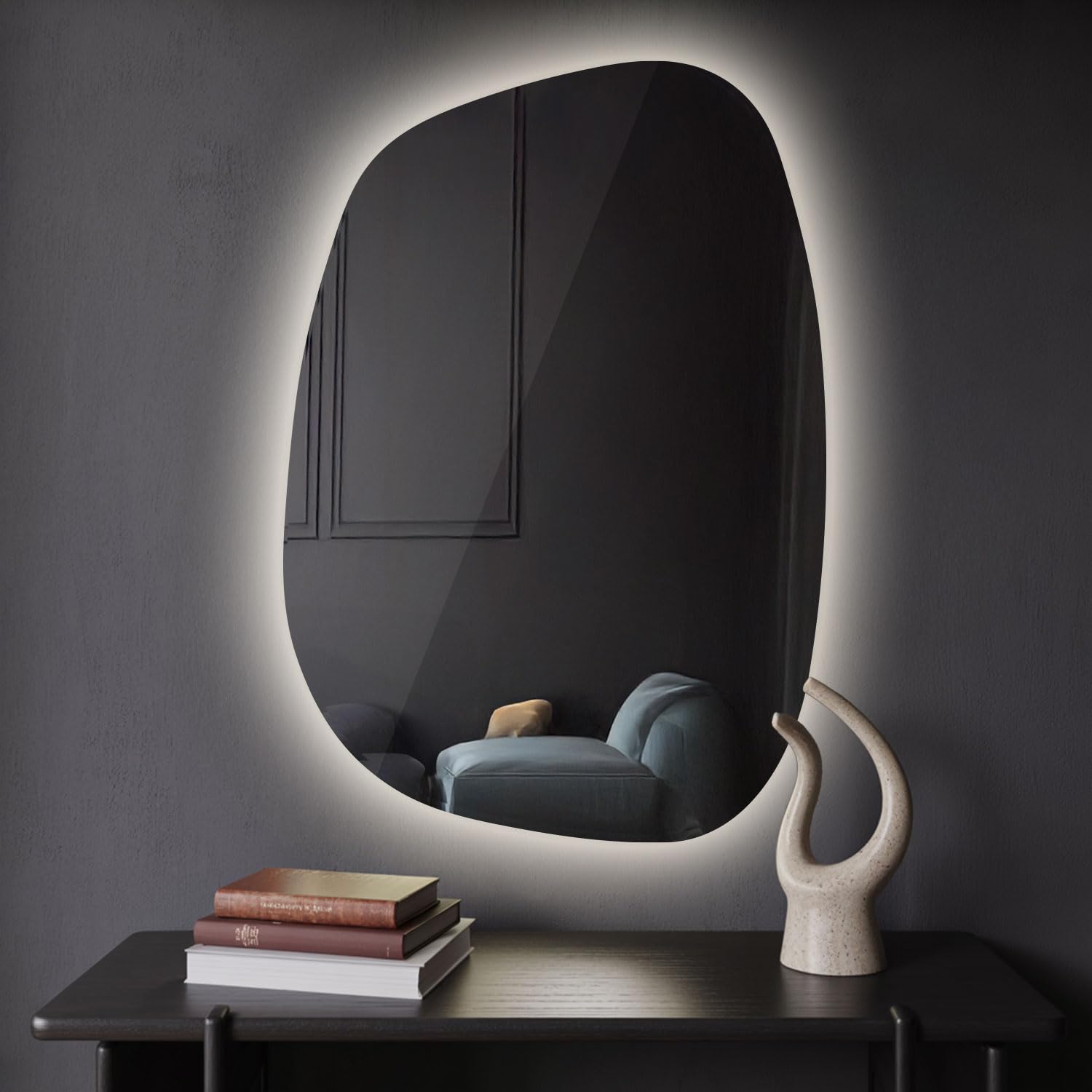 Miroir Mural Asymétrique Sans Cadre Artloge - Verre Biseauté Argenté - Dimensions 80x80 Cm - Pour Salon, Salle De Bain Miroir Design Asymétrique Miroir Mural Asymétrique Sans Cadre Artloge - Verre Biseauté Argenté - Dimensions 80x80 Cm - Pour Salon, Salle De Bain Miroir Design Asymétrique